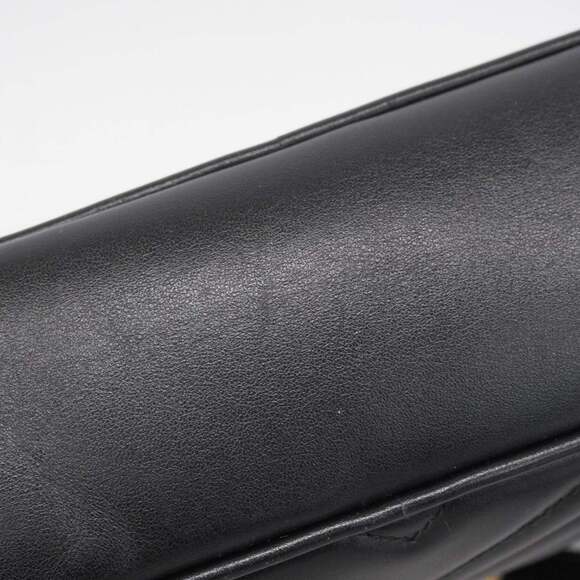GUCCI Authentic Black Leather GG Marmont Shoulder Bag - Picture 9 of 13